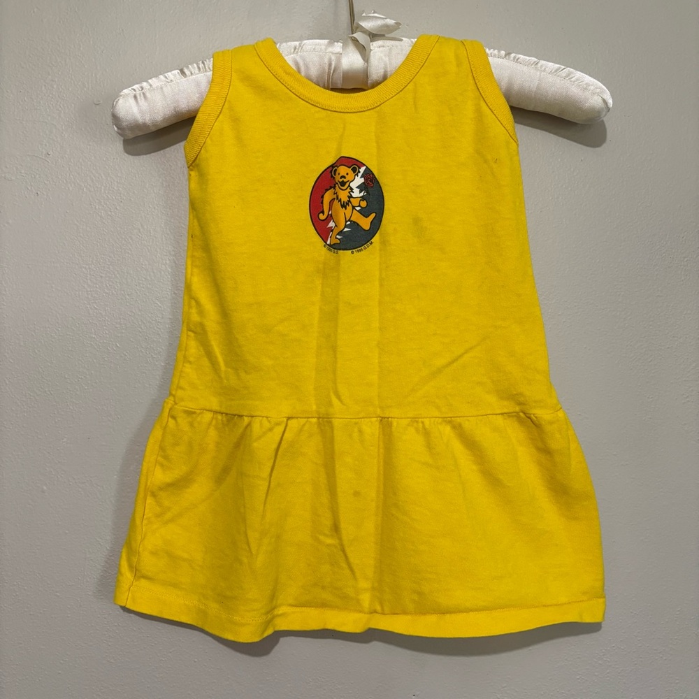 Grateful Dead Dress Yellow Kids Size 4 - Picture 3 of 6
